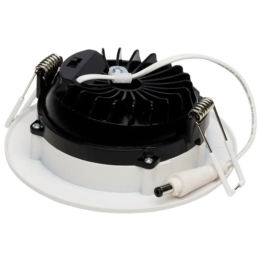 12 Watt LED Direct Wire Downlight - Gimbaled - 4 Inch - CCT Selectable - Round - Remote Driver - White Finish - 850 Lumens - 120 Volt - Image 2
