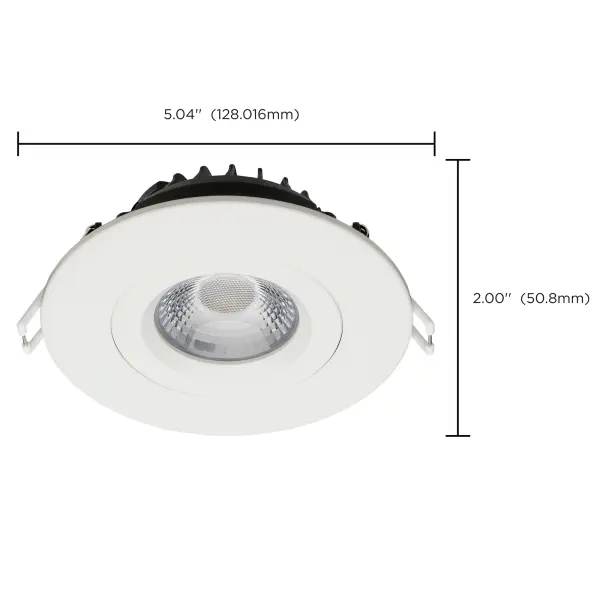 12 Watt LED Direct Wire Downlight - Gimbaled - 4 Inch - CCT Selectable - Round - Remote Driver - White Finish - 850 Lumens - 120 Volt - Image 16