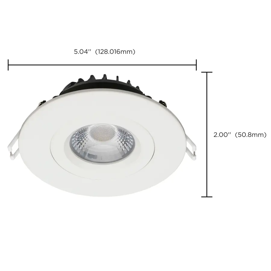 12 Watt LED Direct Wire Downlight - Gimbaled - 4 Inch - CCT Selectable - Round - Remote Driver - White Finish - 850 Lumens - 120 Volt - Image 16