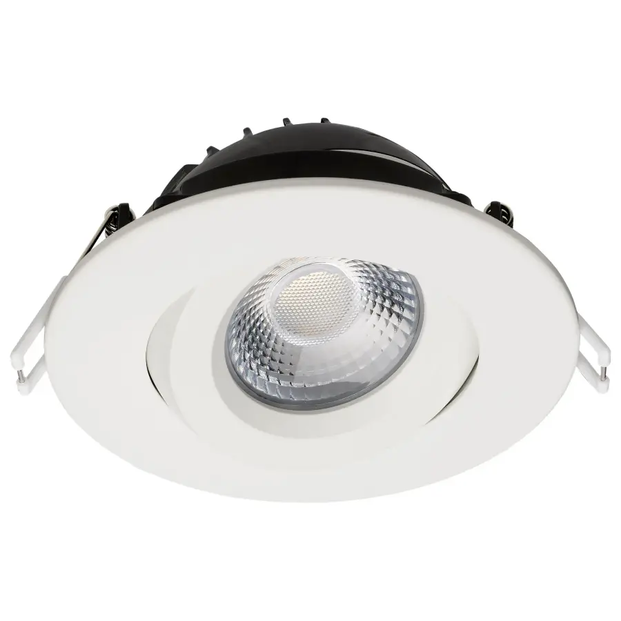 12 Watt LED Direct Wire Downlight - Gimbaled - 4 Inch - CCT Selectable - Round - Remote Driver - White Finish - 850 Lumens - 120 Volt - Image 5