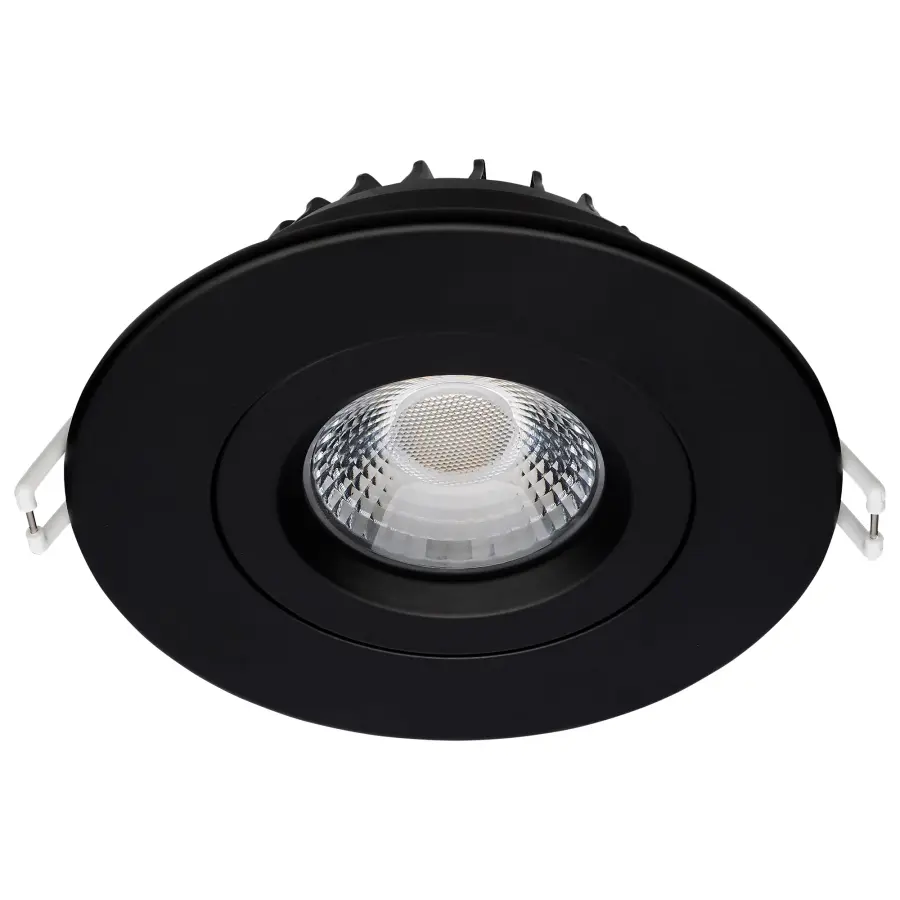 12 Watt LED Direct Wire Downlight - Gimbaled - 4 Inch - CCT Selectable - Round - Remote Driver - Black Finish - 850 Lumens - 120 Volt - Image 3