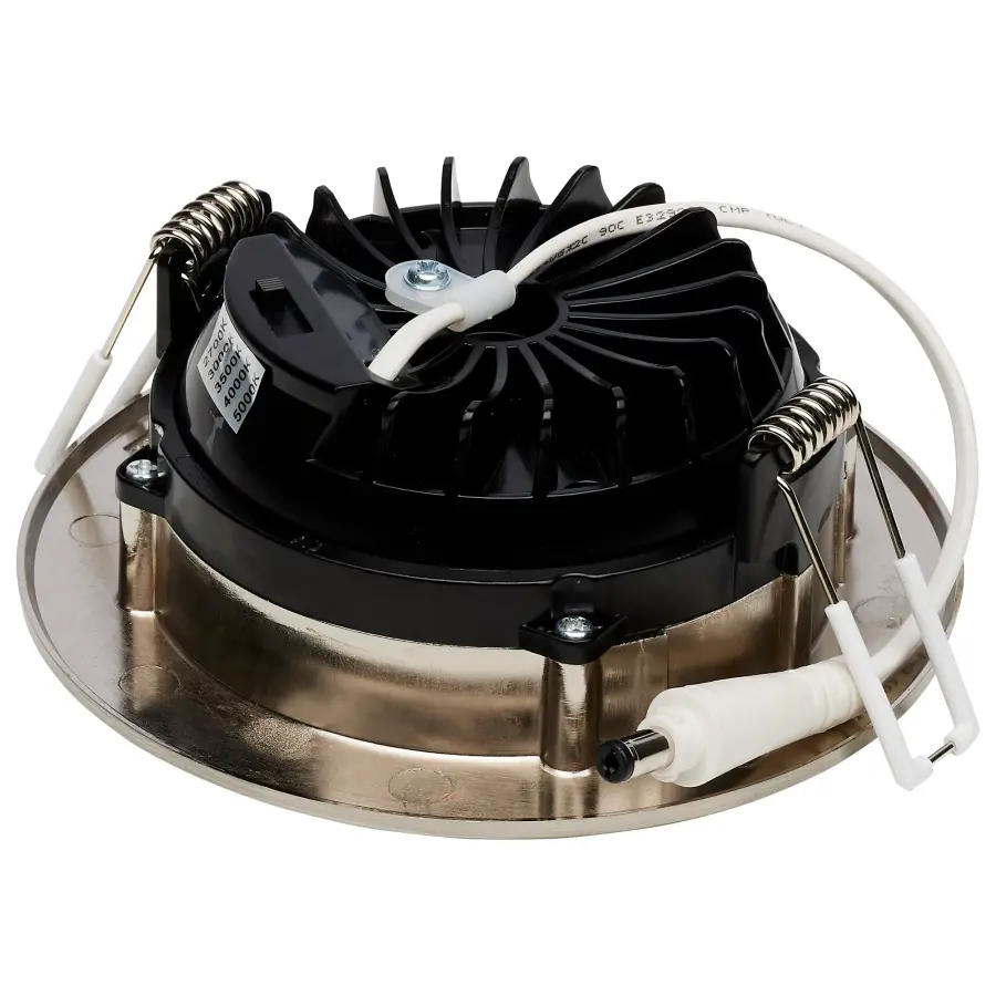 12 Watt LED Direct Wire Downlight - Gimbaled - 4 Inch - CCT Selectable - Round - Remote Driver - Brushed Nickel Finish - 850 Lumens - 120 Volt - Image 2