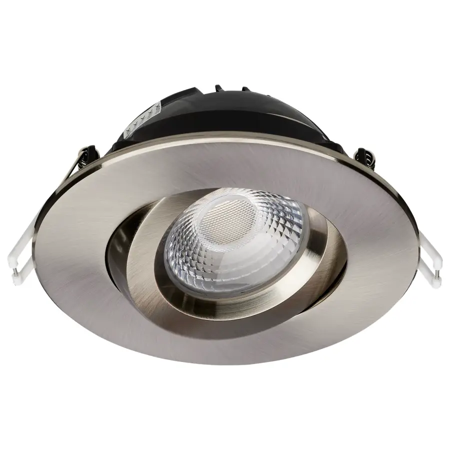 12 Watt LED Direct Wire Downlight - Gimbaled - 4 Inch - CCT Selectable - Round - Remote Driver - Brushed Nickel Finish - 850 Lumens - 120 Volt - Image 5