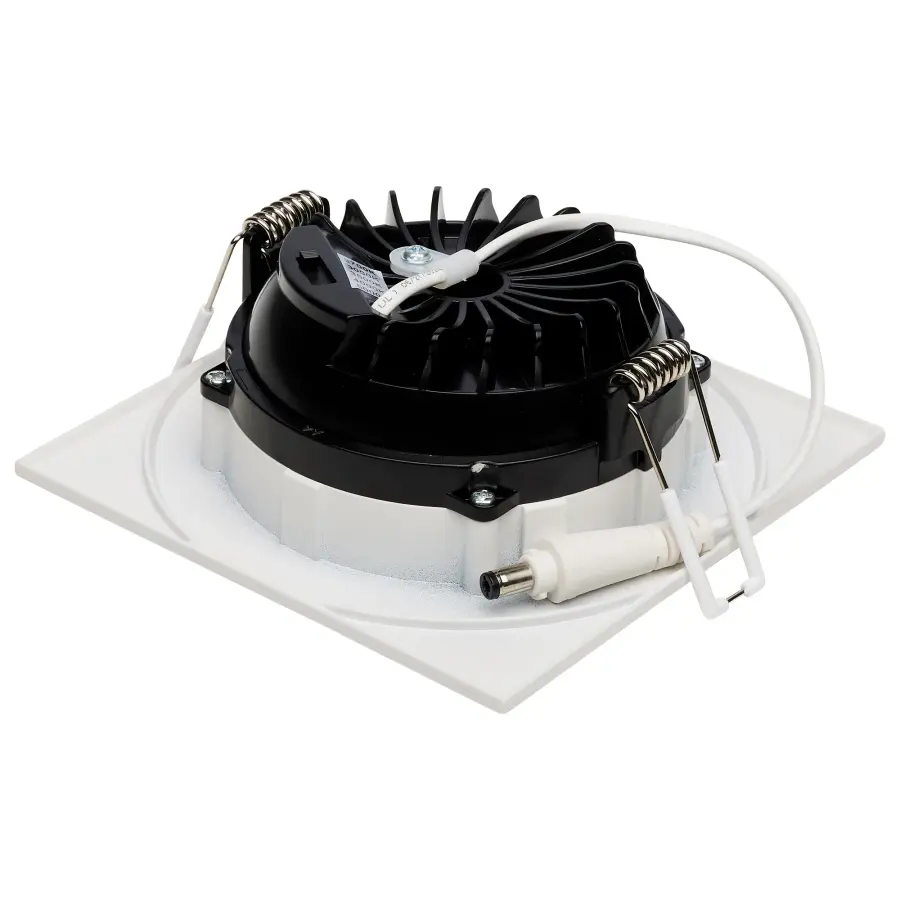 12 Watt LED Direct Wire Downlight - Gimbaled - 4 Inch - CCT Selectable - Square - Remote Driver - White Finish - 850 Lumens - 120 Volt - Image 2