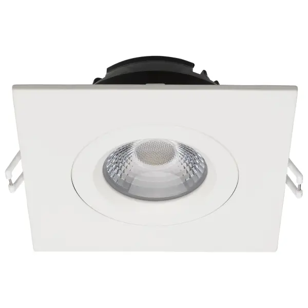 12 Watt LED Direct Wire Downlight - Gimbaled - 4 Inch - CCT Selectable - Square - Remote Driver - White Finish - 850 Lumens - 120 Volt - Image 3