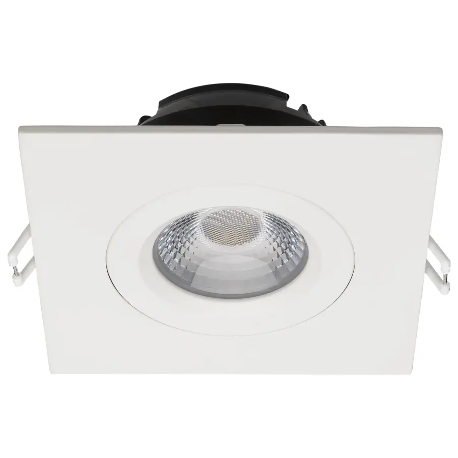12 Watt LED Direct Wire Downlight - Gimbaled - 4 Inch - CCT Selectable - Square - Remote Driver - White Finish - 850 Lumens - 120 Volt - Image 3