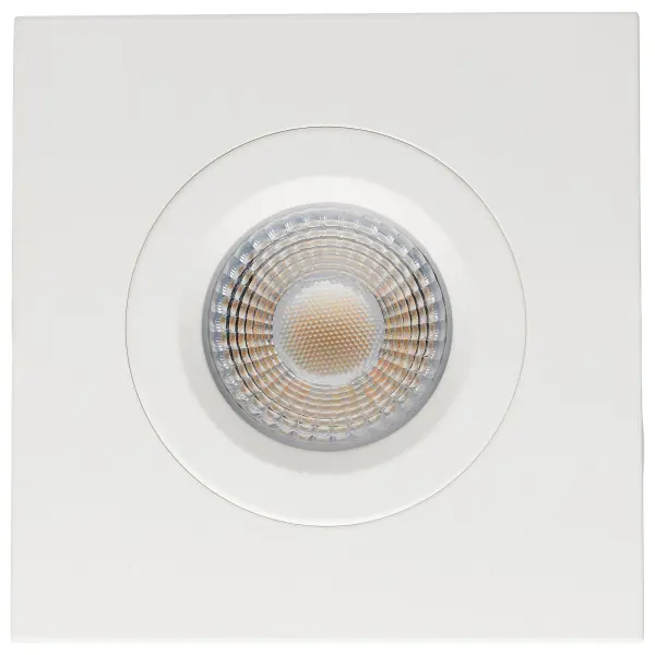 12 Watt LED Direct Wire Downlight - Gimbaled - 4 Inch - CCT Selectable - Square - Remote Driver - White Finish - 850 Lumens - 120 Volt - Image 4