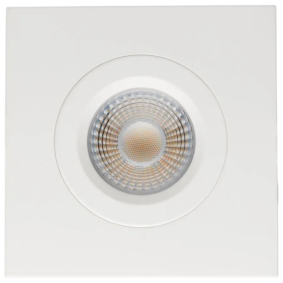 12 Watt LED Direct Wire Downlight - Gimbaled - 4 Inch - CCT Selectable - Square - Remote Driver - White Finish - 850 Lumens - 120 Volt - Image 4