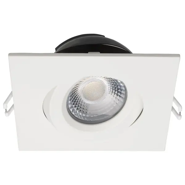 12 Watt LED Direct Wire Downlight - Gimbaled - 4 Inch - CCT Selectable - Square - Remote Driver - White Finish - 850 Lumens - 120 Volt - Image 5
