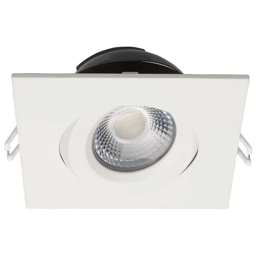 12 Watt LED Direct Wire Downlight - Gimbaled - 4 Inch - CCT Selectable - Square - Remote Driver - White Finish - 850 Lumens - 120 Volt - Image 5