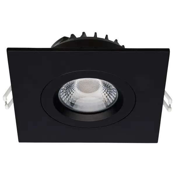12 Watt LED Direct Wire Downlight - Gimbaled - 4 Inch - CCT Selectable - Square - Remote Driver - Black Finish - 850 Lumens - 120 Volt - Image 3