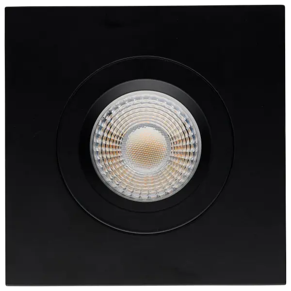12 Watt LED Direct Wire Downlight - Gimbaled - 4 Inch - CCT Selectable - Square - Remote Driver - Black Finish - 850 Lumens - 120 Volt - Image 4