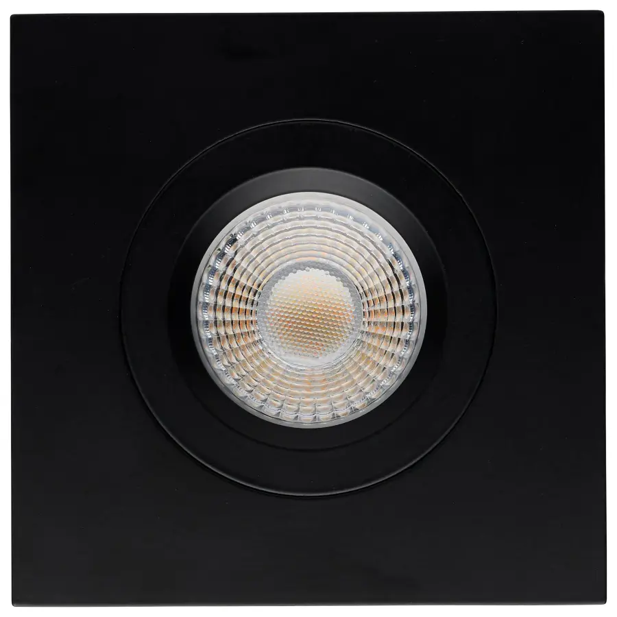 12 Watt LED Direct Wire Downlight - Gimbaled - 4 Inch - CCT Selectable - Square - Remote Driver - Black Finish - 850 Lumens - 120 Volt - Image 4