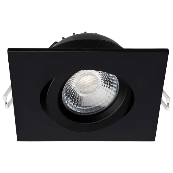 12 Watt LED Direct Wire Downlight - Gimbaled - 4 Inch - CCT Selectable - Square - Remote Driver - Black Finish - 850 Lumens - 120 Volt - Image 5