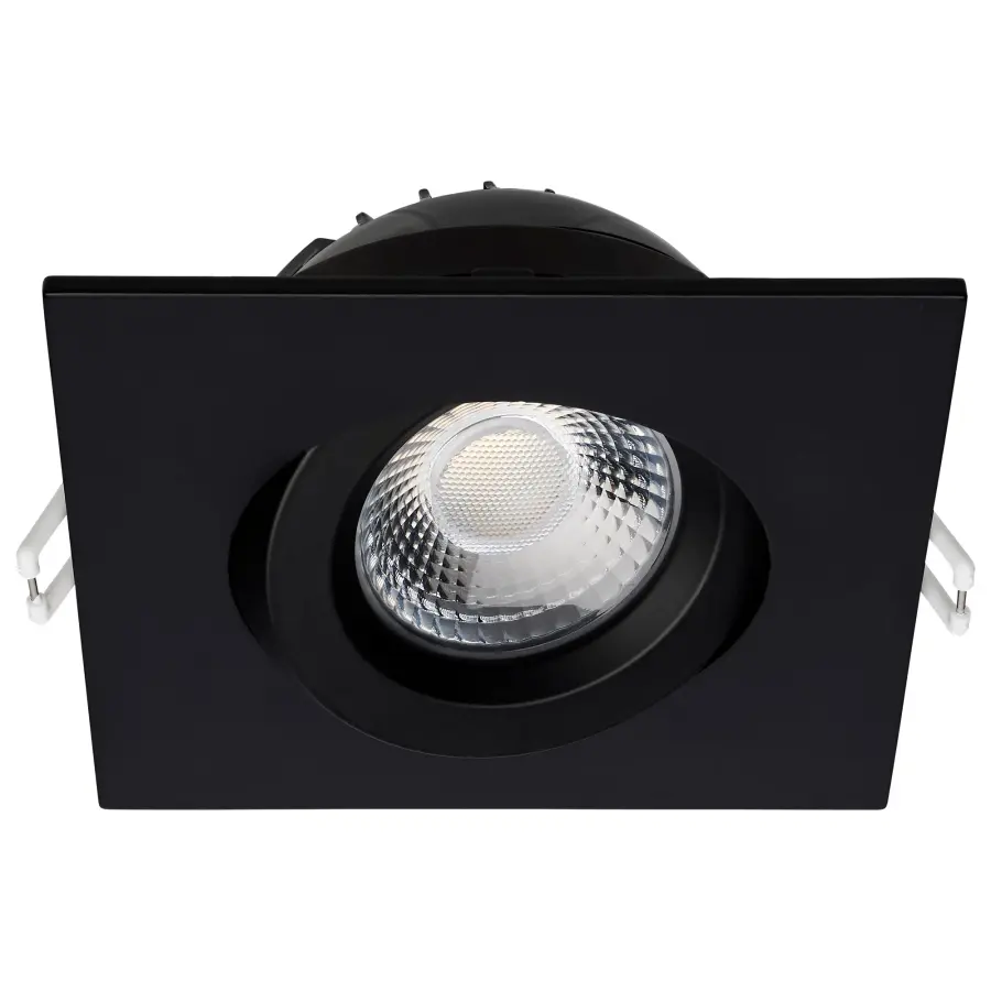 12 Watt LED Direct Wire Downlight - Gimbaled - 4 Inch - CCT Selectable - Square - Remote Driver - Black Finish - 850 Lumens - 120 Volt - Image 5