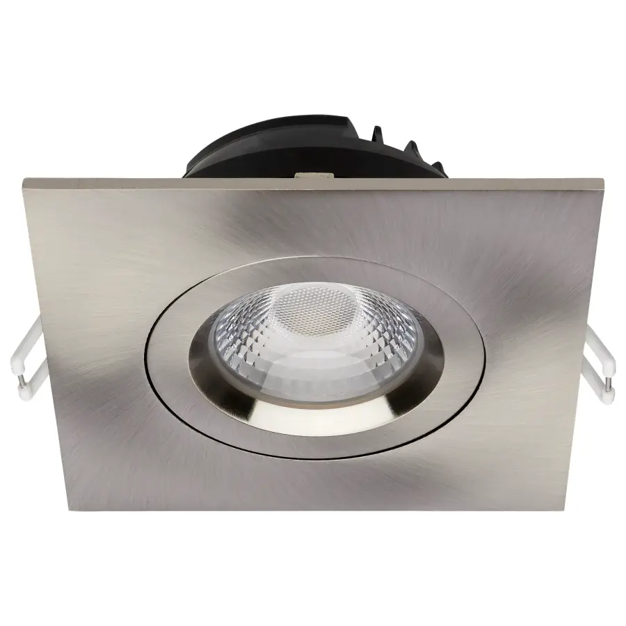 12 Watt LED Direct Wire Downlight - Gimbaled - 4 Inch - CCT Selectable - Square - Remote Driver - Brushed Nickel Finish - 850 Lumens - 120 Volt - Image 3