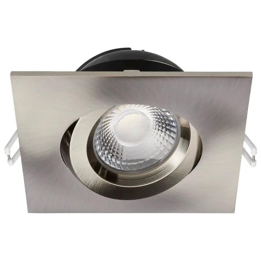 12 Watt LED Direct Wire Downlight - Gimbaled - 4 Inch - CCT Selectable - Square - Remote Driver - Brushed Nickel Finish - 850 Lumens - 120 Volt - Image 5