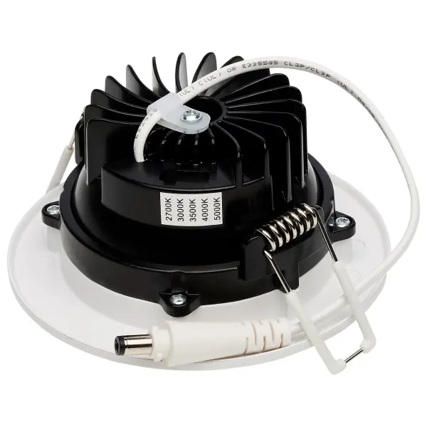 12 Watt LED Direct Wire Downlight - Gimbaled - 3.5 Inch - CCT Selectable - Round - Remote Driver - White Finish - 840 Lumens - 120 Volt - Image 2