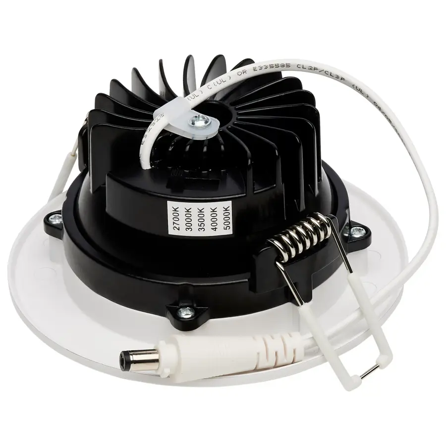12 Watt LED Direct Wire Downlight - Gimbaled - 3.5 Inch - CCT Selectable - Round - Remote Driver - White Finish - 840 Lumens - 120 Volt - Image 2