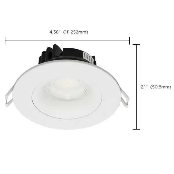 12 Watt LED Direct Wire Downlight - Gimbaled - 3.5 Inch - CCT Selectable - Round - Remote Driver - White Finish - 840 Lumens - 120 Volt - Image 16