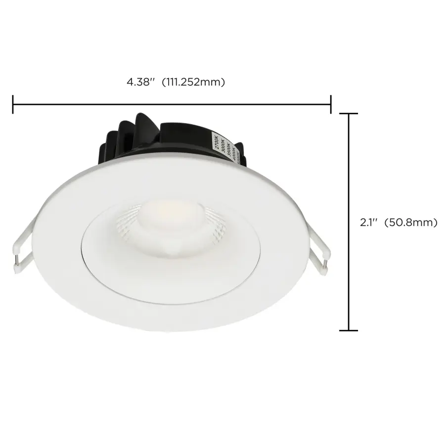 12 Watt LED Direct Wire Downlight - Gimbaled - 3.5 Inch - CCT Selectable - Round - Remote Driver - White Finish - 840 Lumens - 120 Volt - Image 16