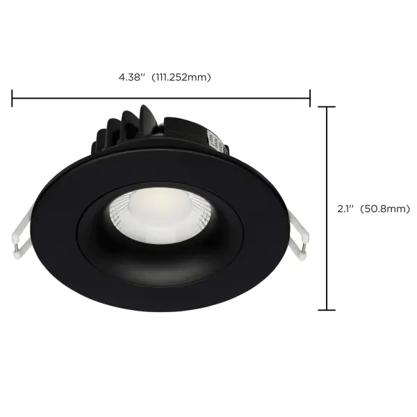 12 Watt LED Direct Wire Downlight - Gimbaled - 3.5 Inch - CCT Selectable - Round - Remote Driver - Black Finish - 840 Lumens - 120 Volt - Image 16
