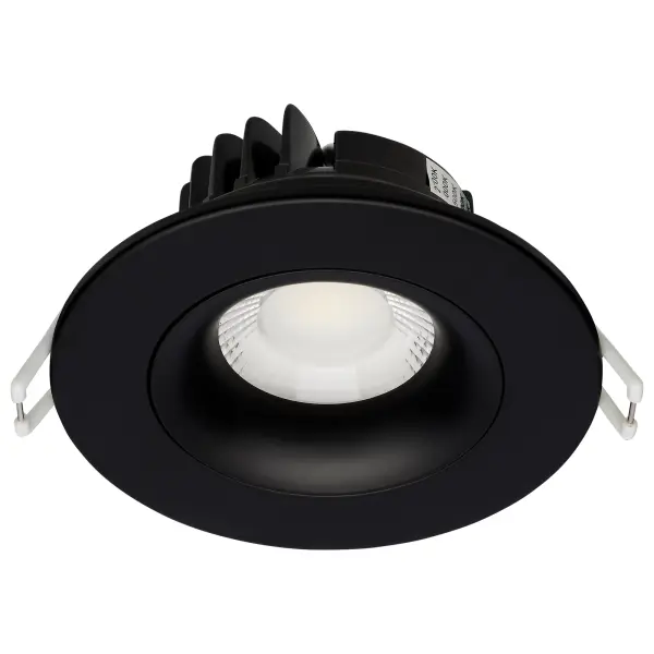 12 Watt LED Direct Wire Downlight - Gimbaled - 3.5 Inch - CCT Selectable - Round - Remote Driver - Black Finish - 840 Lumens - 120 Volt - Image 3