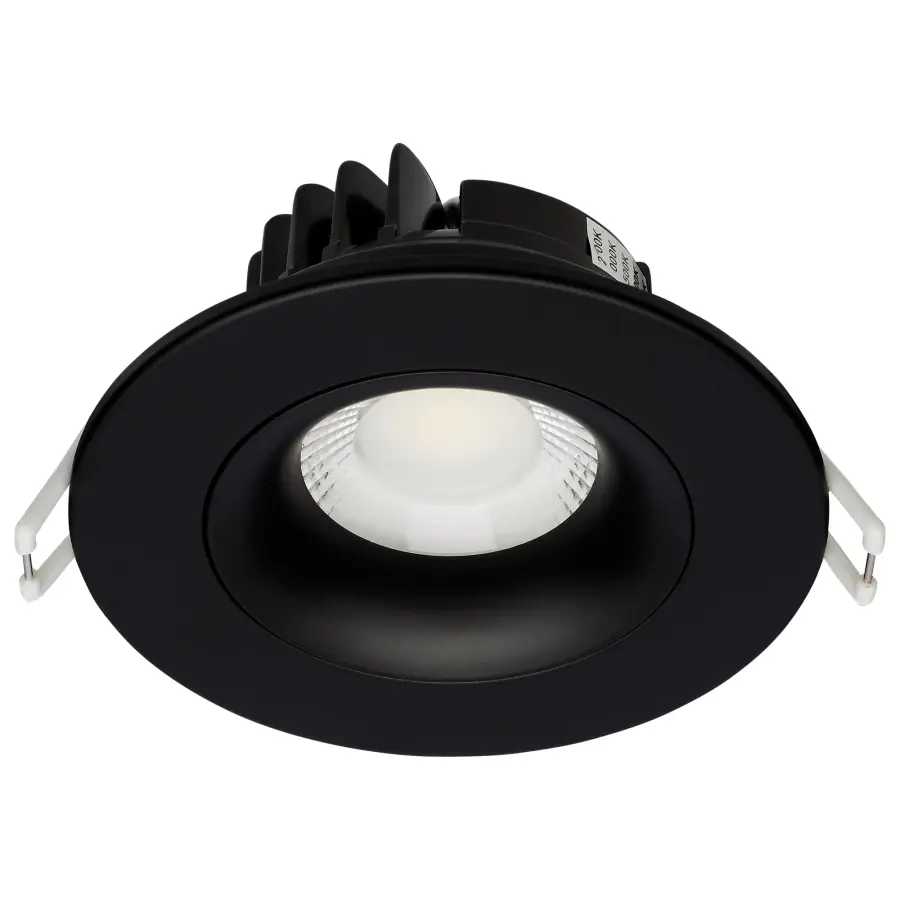 12 Watt LED Direct Wire Downlight - Gimbaled - 3.5 Inch - CCT Selectable - Round - Remote Driver - Black Finish - 840 Lumens - 120 Volt - Image 3