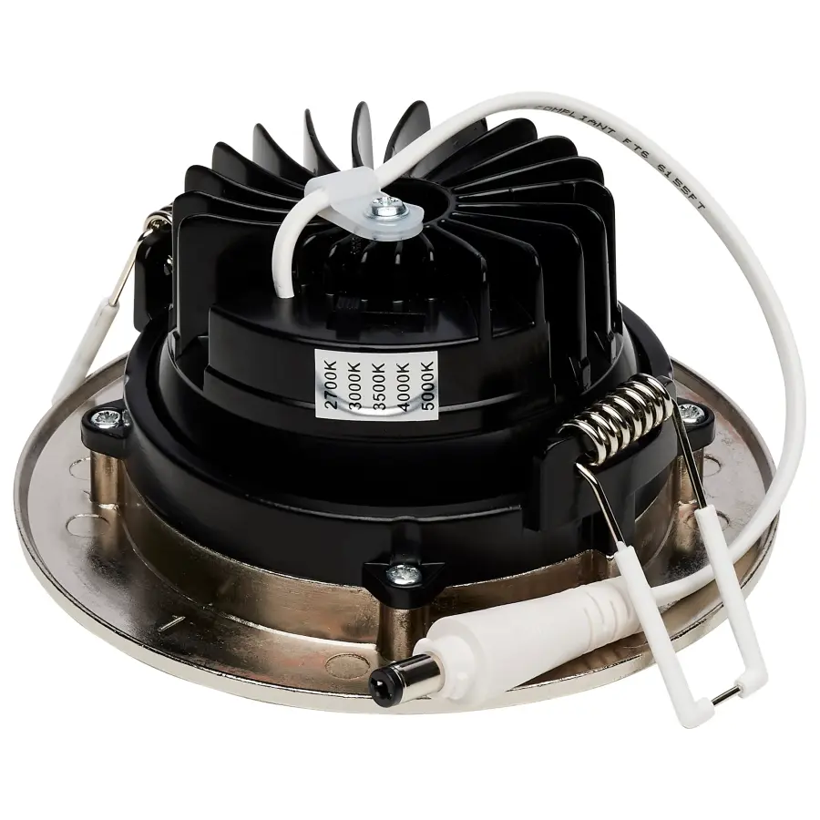 12 Watt LED Direct Wire Downlight - Gimbaled - 3.5 Inch - CCT Selectable - Round - Remote Driver - Brushed Nickel Finish - 840 Lumens - 120 Volt - Image 2