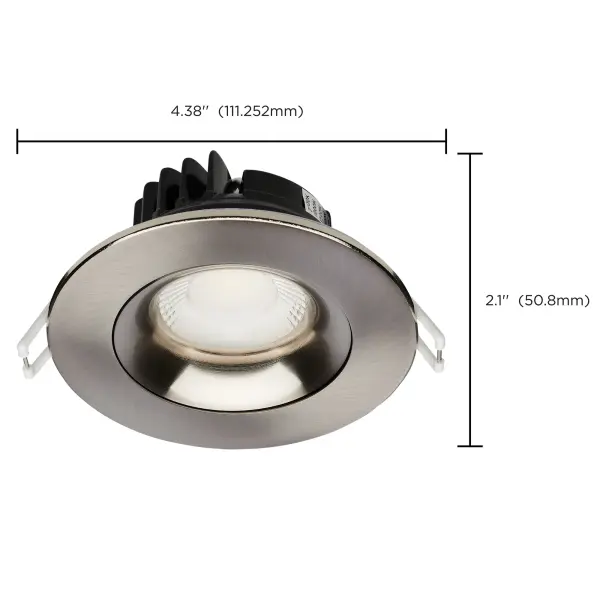 12 Watt LED Direct Wire Downlight - Gimbaled - 3.5 Inch - CCT Selectable - Round - Remote Driver - Brushed Nickel Finish - 840 Lumens - 120 Volt - Image 16