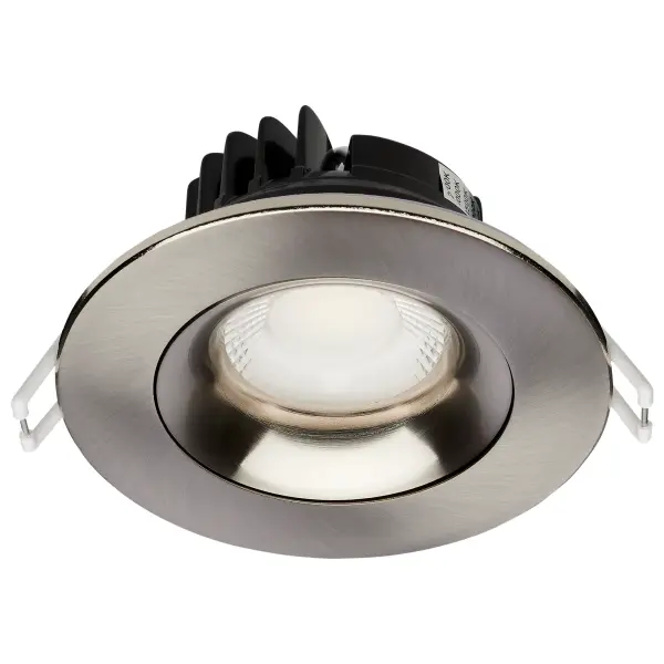 12 Watt LED Direct Wire Downlight - Gimbaled - 3.5 Inch - CCT Selectable - Round - Remote Driver - Brushed Nickel Finish - 840 Lumens - 120 Volt - Image 3