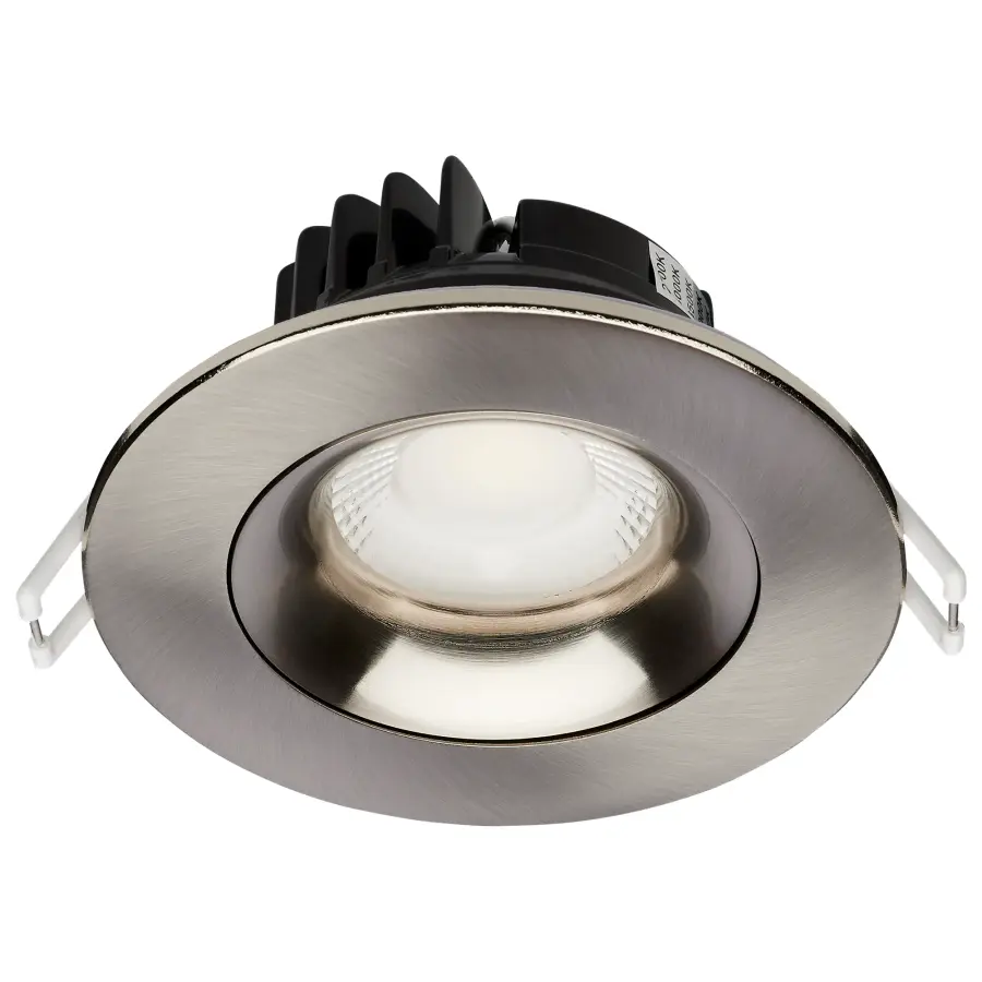 12 Watt LED Direct Wire Downlight - Gimbaled - 3.5 Inch - CCT Selectable - Round - Remote Driver - Brushed Nickel Finish - 840 Lumens - 120 Volt - Image 3