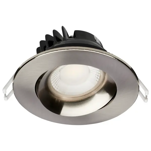12 Watt LED Direct Wire Downlight - Gimbaled - 3.5 Inch - CCT Selectable - Round - Remote Driver - Brushed Nickel Finish - 840 Lumens - 120 Volt - Image 5