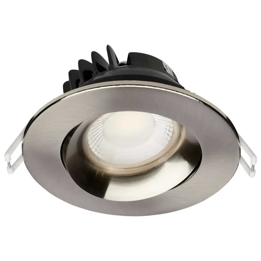 12 Watt LED Direct Wire Downlight - Gimbaled - 3.5 Inch - CCT Selectable - Round - Remote Driver - Brushed Nickel Finish - 840 Lumens - 120 Volt - Image 5