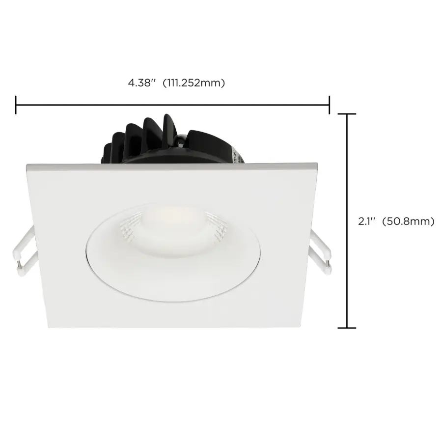 12 Watt LED Direct Wire Downlight - Gimbaled - 3.5 Inch - CCT Selectable - Square - Remote Driver - White Finish - 840 Lumens - 120 Volt - Image 16