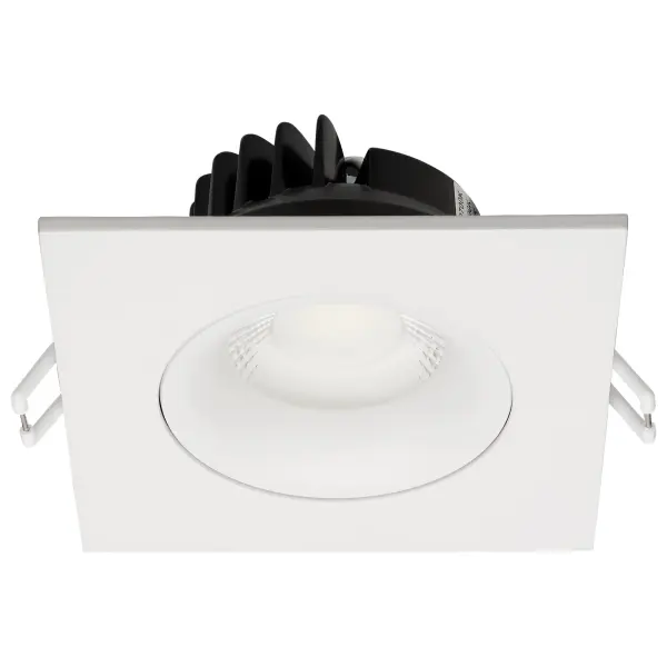 12 Watt LED Direct Wire Downlight - Gimbaled - 3.5 Inch - CCT Selectable - Square - Remote Driver - White Finish - 840 Lumens - 120 Volt - Image 3