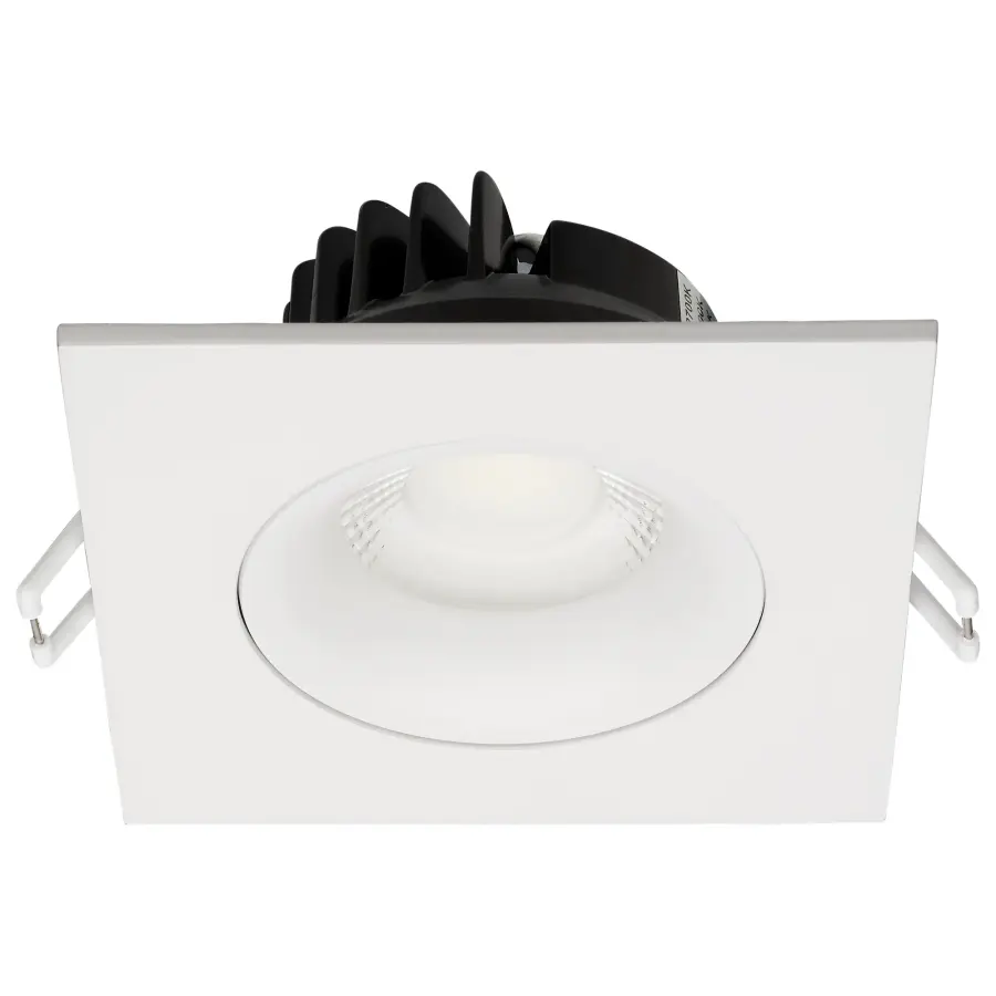 12 Watt LED Direct Wire Downlight - Gimbaled - 3.5 Inch - CCT Selectable - Square - Remote Driver - White Finish - 840 Lumens - 120 Volt - Image 3