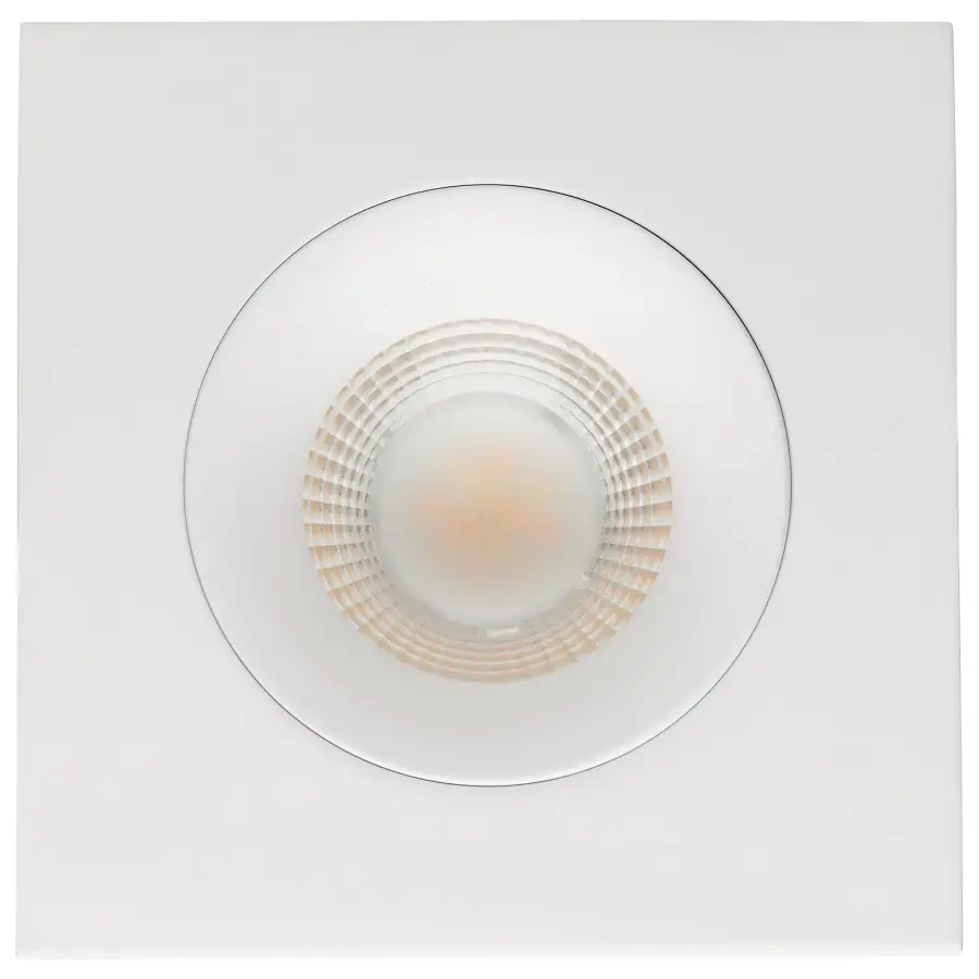 12 Watt LED Direct Wire Downlight - Gimbaled - 3.5 Inch - CCT Selectable - Square - Remote Driver - White Finish - 840 Lumens - 120 Volt - Image 4