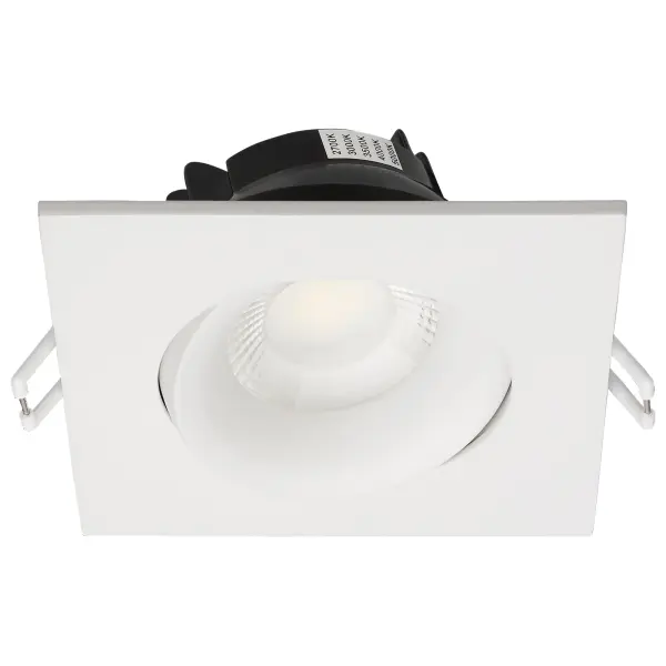 12 Watt LED Direct Wire Downlight - Gimbaled - 3.5 Inch - CCT Selectable - Square - Remote Driver - White Finish - 840 Lumens - 120 Volt - Image 5