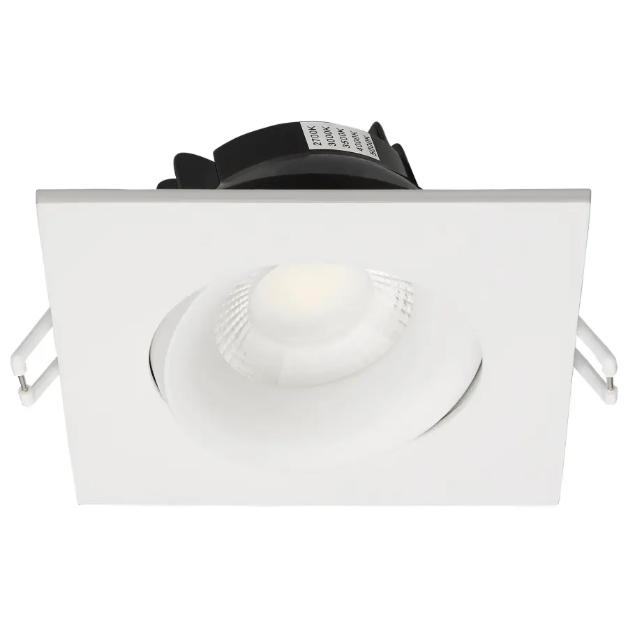 12 Watt LED Direct Wire Downlight - Gimbaled - 3.5 Inch - CCT Selectable - Square - Remote Driver - White Finish - 840 Lumens - 120 Volt - Image 5