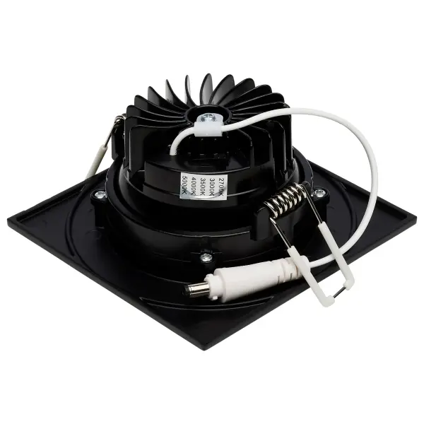 12 Watt LED Direct Wire Downlight - Gimbaled - 3.5 Inch - CCT Selectable - Square - Remote Driver - Black Finish - 840 Lumens - 120 Volt - Image 2