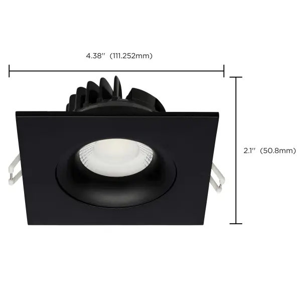 12 Watt LED Direct Wire Downlight - Gimbaled - 3.5 Inch - CCT Selectable - Square - Remote Driver - Black Finish - 840 Lumens - 120 Volt - Image 15