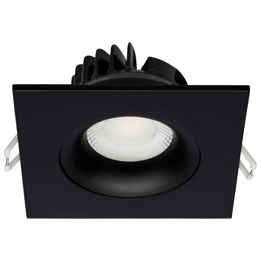 12 Watt LED Direct Wire Downlight - Gimbaled - 3.5 Inch - CCT Selectable - Square - Remote Driver - Black Finish - 840 Lumens - 120 Volt - Image 3