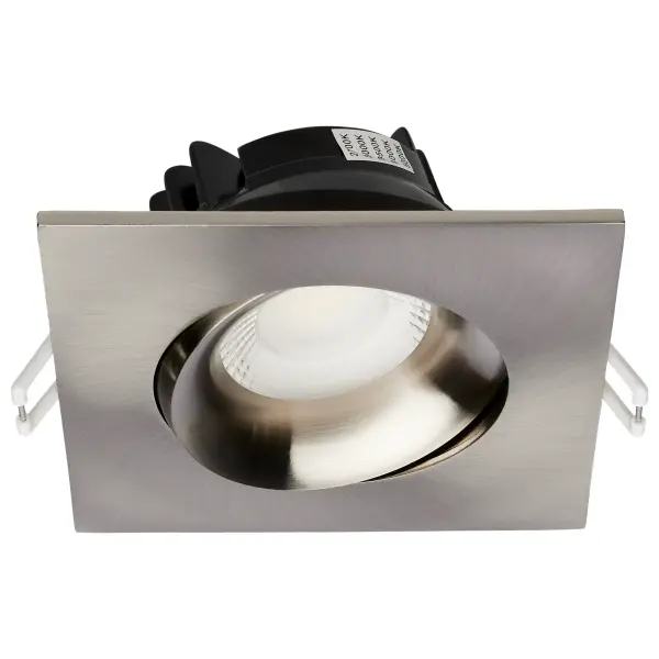 12 Watt LED Direct Wire Downlight - Gimbaled - 3.5 Inch - CCT Selectable - Square - Remote Driver - Brushed Nickel Finish - 840 Lumens - 120 Volt - Image 5