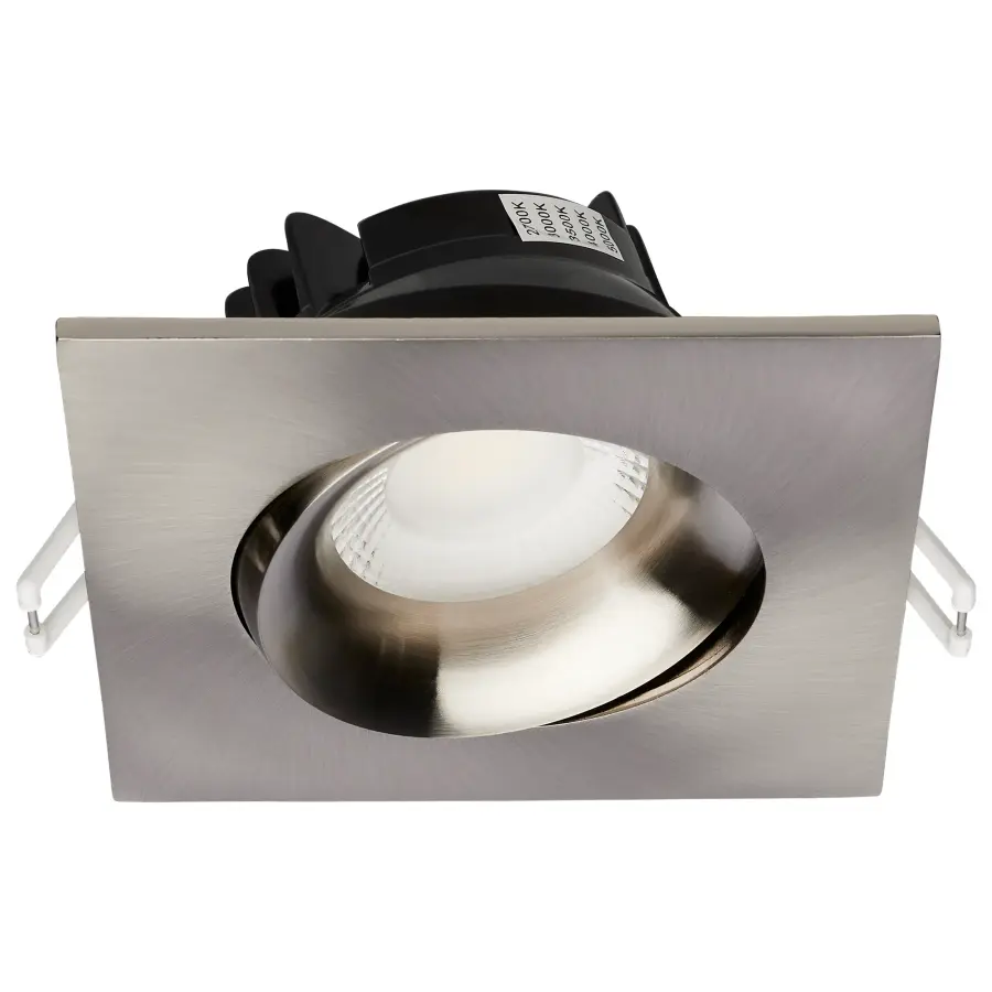 12 Watt LED Direct Wire Downlight - Gimbaled - 3.5 Inch - CCT Selectable - Square - Remote Driver - Brushed Nickel Finish - 840 Lumens - 120 Volt - Image 5