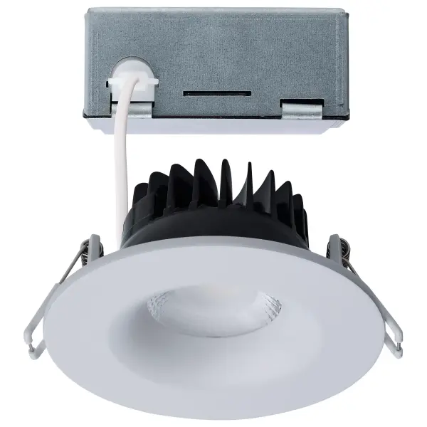 10 Watt LED Direct Wire Downlight - Remote Driver - CCT Selectable - Dimmable - Round - White Finish - Image 1