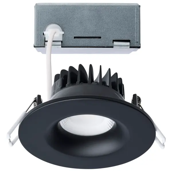 10 Watt LED Direct Wire Downlight - Remote Driver - CCT Selectable - Dimmable - Round - Black Finish - Image 1