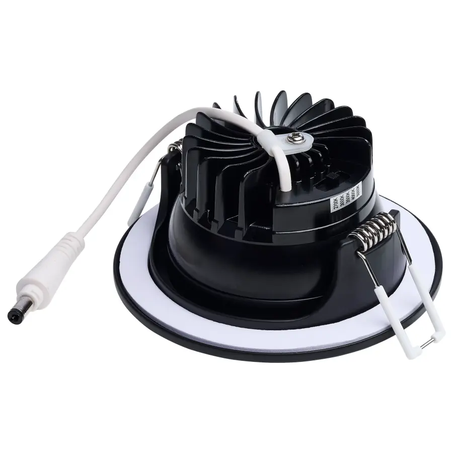 10 Watt LED Direct Wire Downlight - Remote Driver - CCT Selectable - Dimmable - Round - Black Finish - Image 2