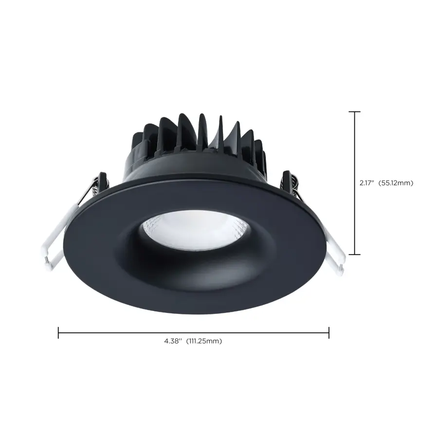 10 Watt LED Direct Wire Downlight - Remote Driver - CCT Selectable - Dimmable - Round - Black Finish - Image 16