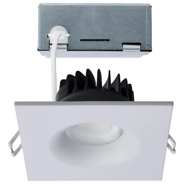 SATCO NUVO's LED Architectural Downlights with Remote Driver offers an option for a small aperture aesthetic with the energy savings of LED technology. The 40-degree beam angle provides focused illumination while creating the ambiance of your choice with five CCT choices from warm 2700K to cool 5000K at installation. Choose from round or square trims in white, black, or brushed nickel to easily complement any décor.